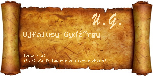 Ujfalusy György névjegykártya